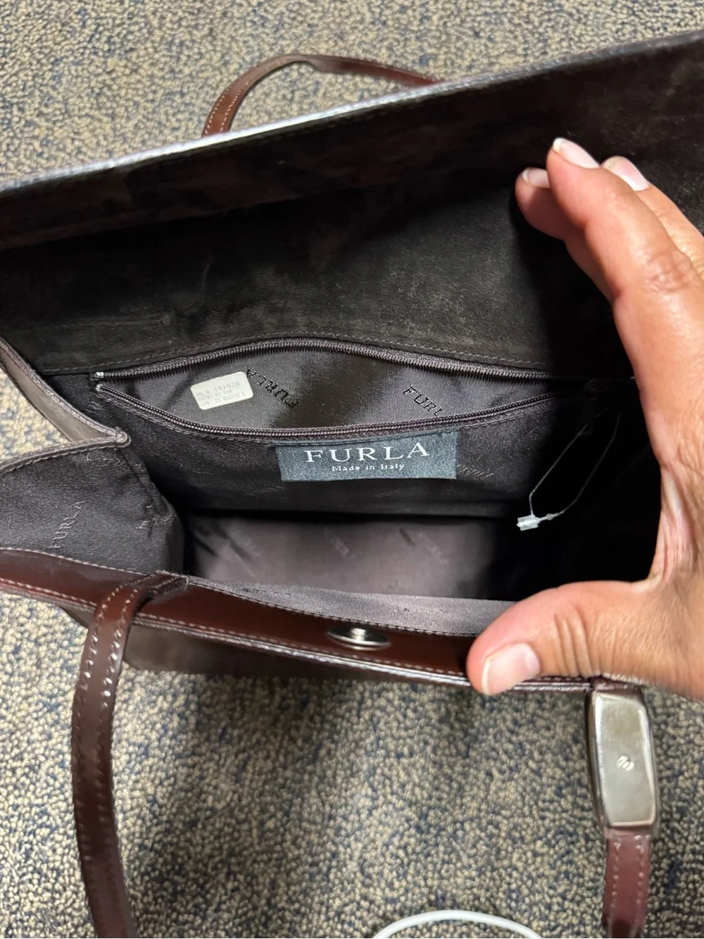 FURLA VINTAGE Women's Brown Top-Handle Tote Bag